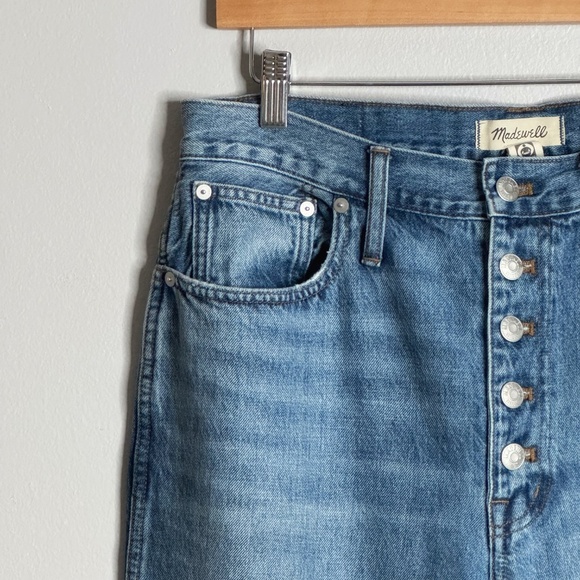 Madewell Jeans The Perfect Vintage Straight Button Fly Split Hem Denim Size 30 - Picture 4 of 11